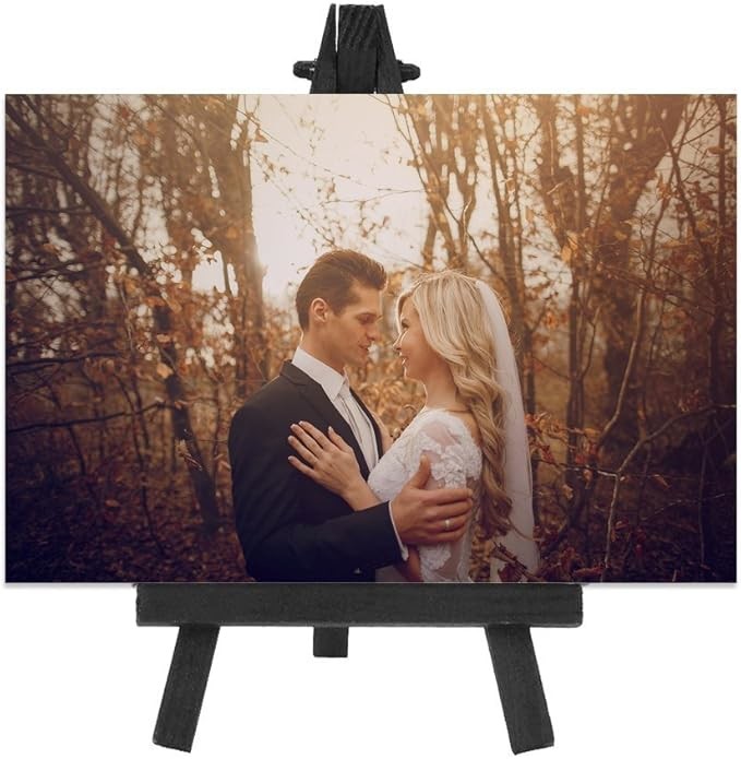 Foldable 6.25 Inch Black Tabletop Wooden Easel Stand Picture Easel Adjustable Angle