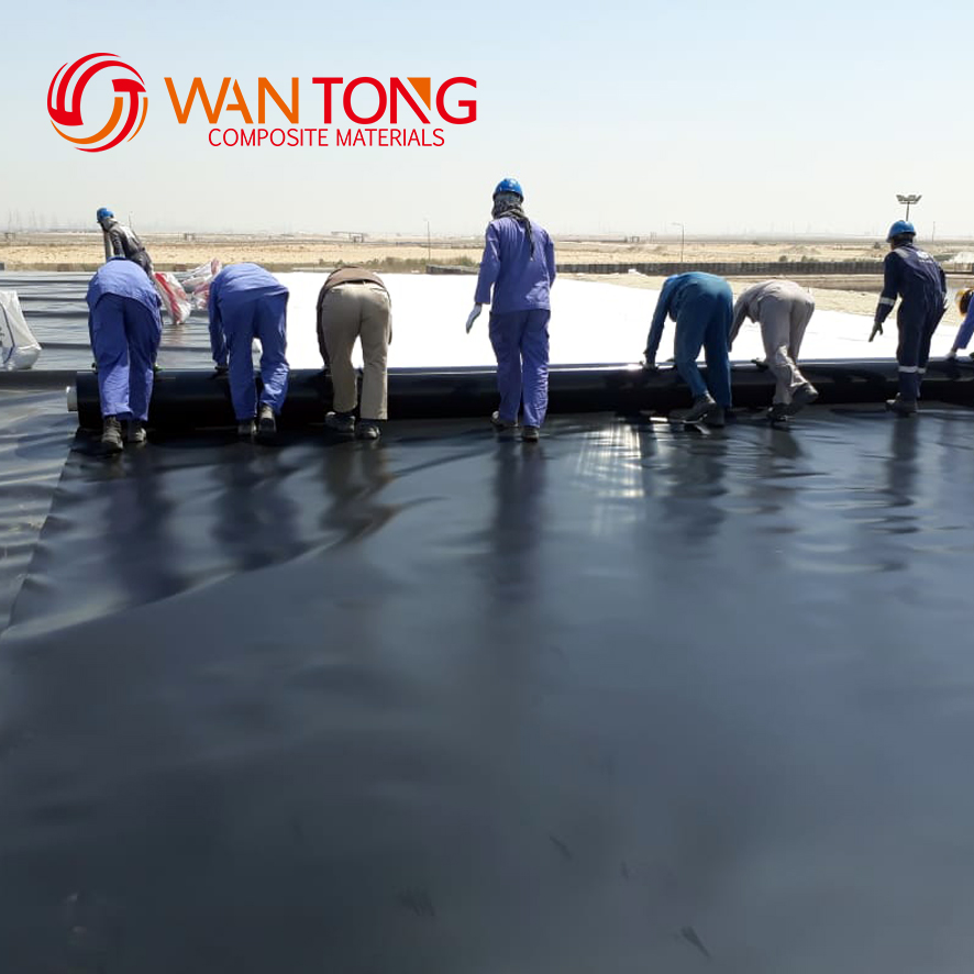 0.75Mm 2m-8m Width HDPE Geomembrane for Geomembrane Water Liners 1.0mm Thickness