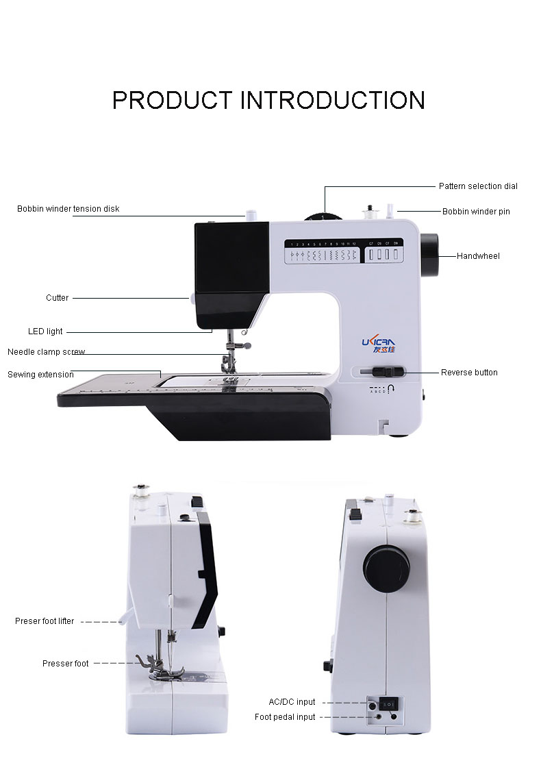 Easy to Operate Domestic Sewing and Overlocking Machine with Main Material ABS Metal