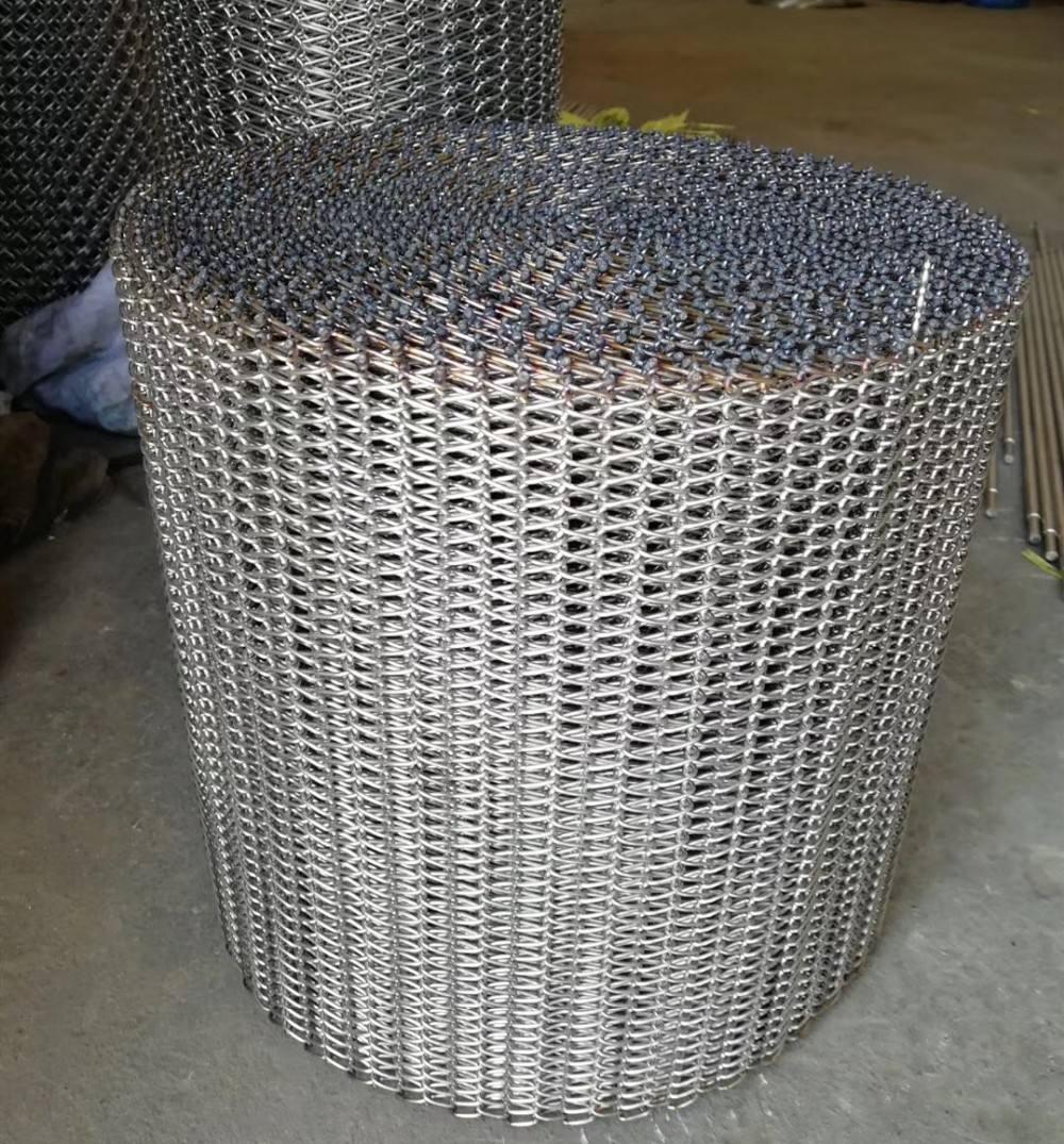 400mm 500mm Metal Wire Mesh Conveyor Flat Flex Belt With Chain