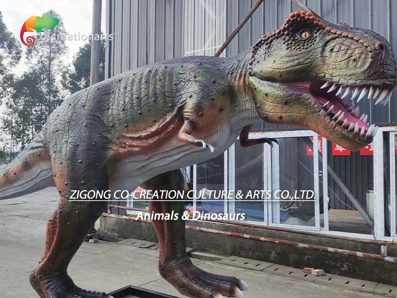Sunproof Fiberglass Animatronic T Rex Theme Park Dinosaurs Customized