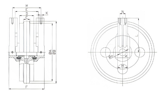 D20 Bulldozer Track Idler Parts , Front Idler Assy With High Torque Transfer
