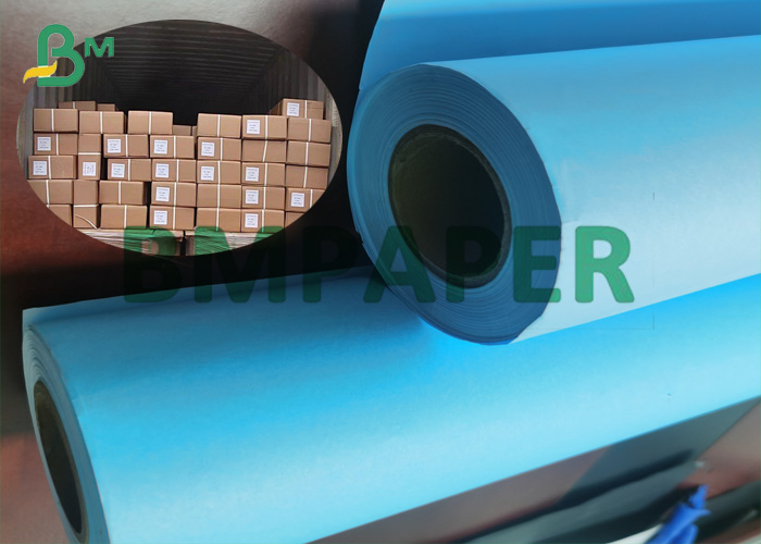  80gsm Double  Single Side Matt Blue CAD Plotter Printing Paper Roll (3)