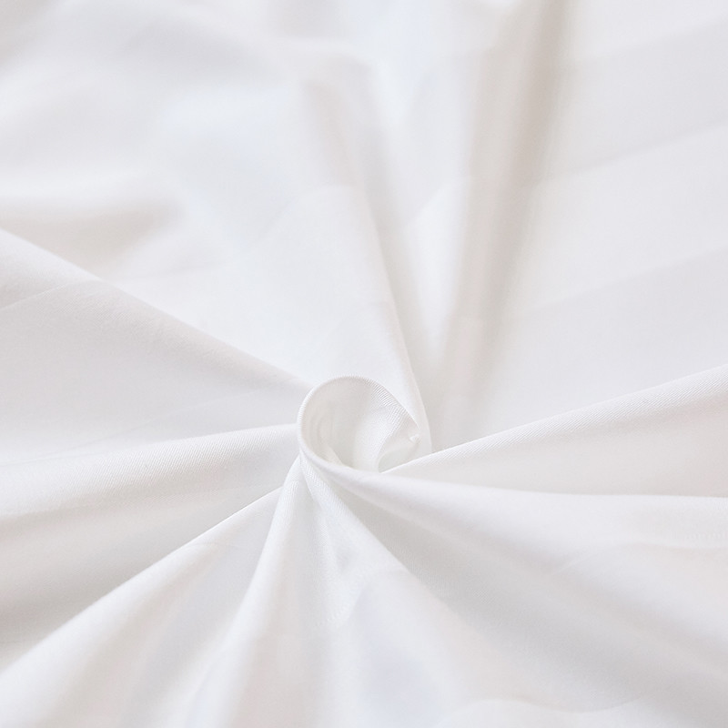 Plain dyed 1 & 3cm stripe 100% cotton bed sheet for hotel hospital dormitory