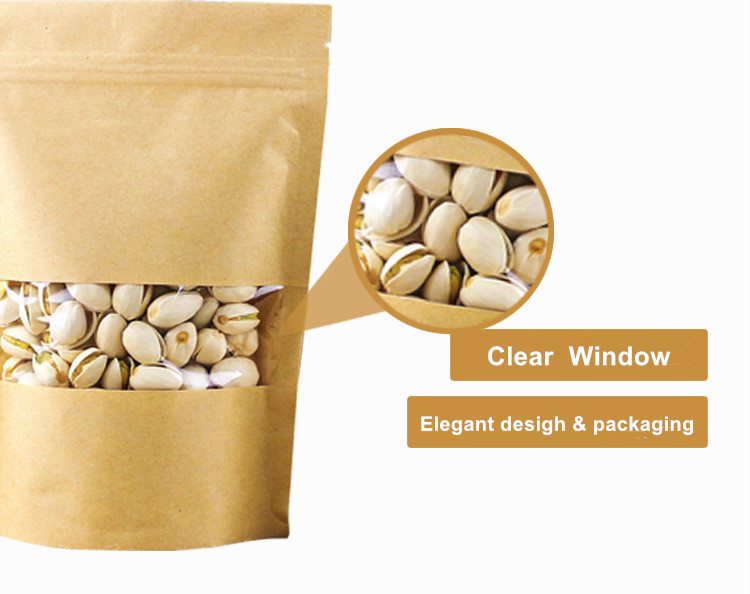 Kraft Paper Packaging Zipper Lock Bags Stand Up CMYK 4 Color Gravure Printing