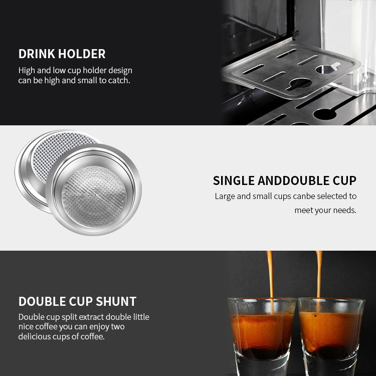 6 in 1 Single Shot Coffee Machine 15 Bar Multifunction Double Shot Espresso Machine