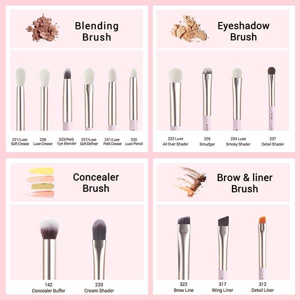 Eco Friendly Soft Dense Eye Makeup Brush Set Jessup Eyeshadow Brushes