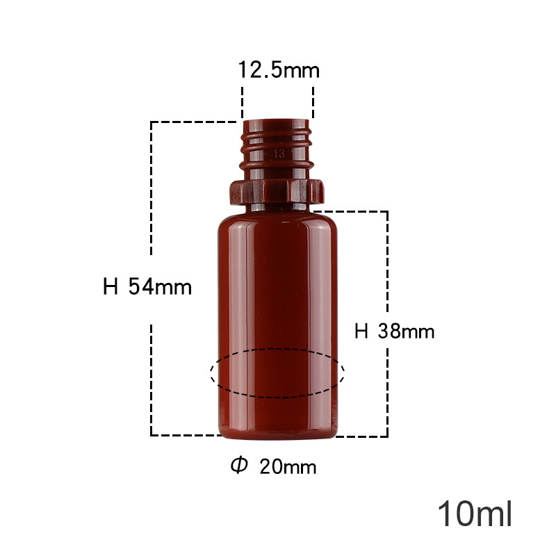 Empty Brown Pet Liquid Dropper Bottle 10ml Capacity With Anti - Theft Cap