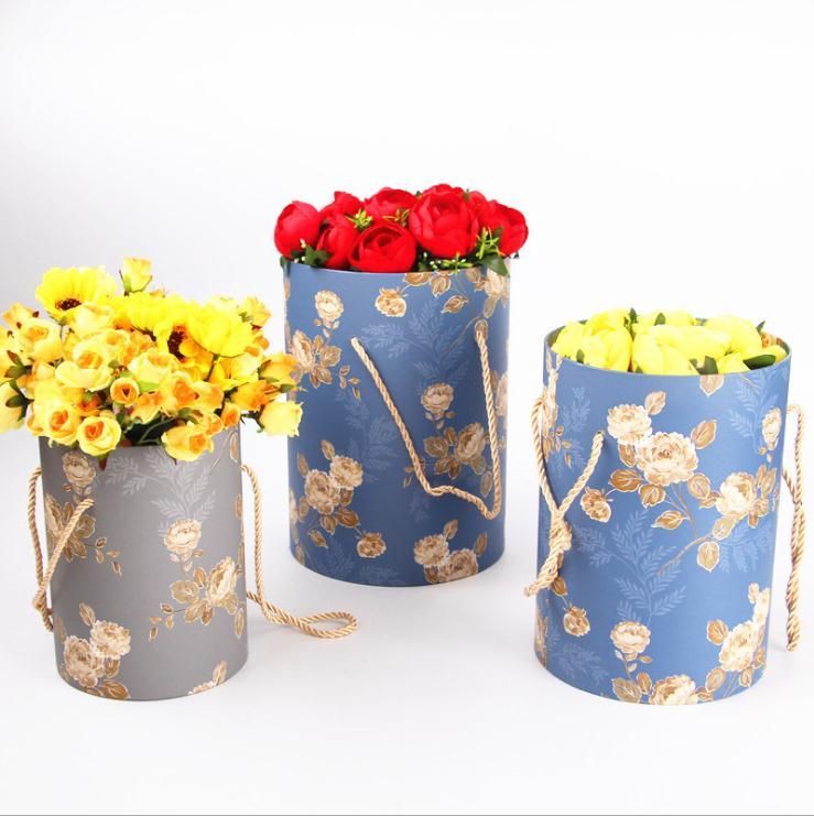 High Quality Custom Logo Printing Round Shape Packaging Cardboard Paper Gift Box for Packing Flowers, Free Samples Available