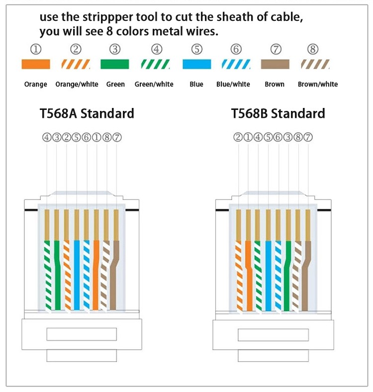 UTP Cat5e/Cat.6 Keystone Jack 110 IDC Type Networking Wall Plate by Exact Cables Tolless
