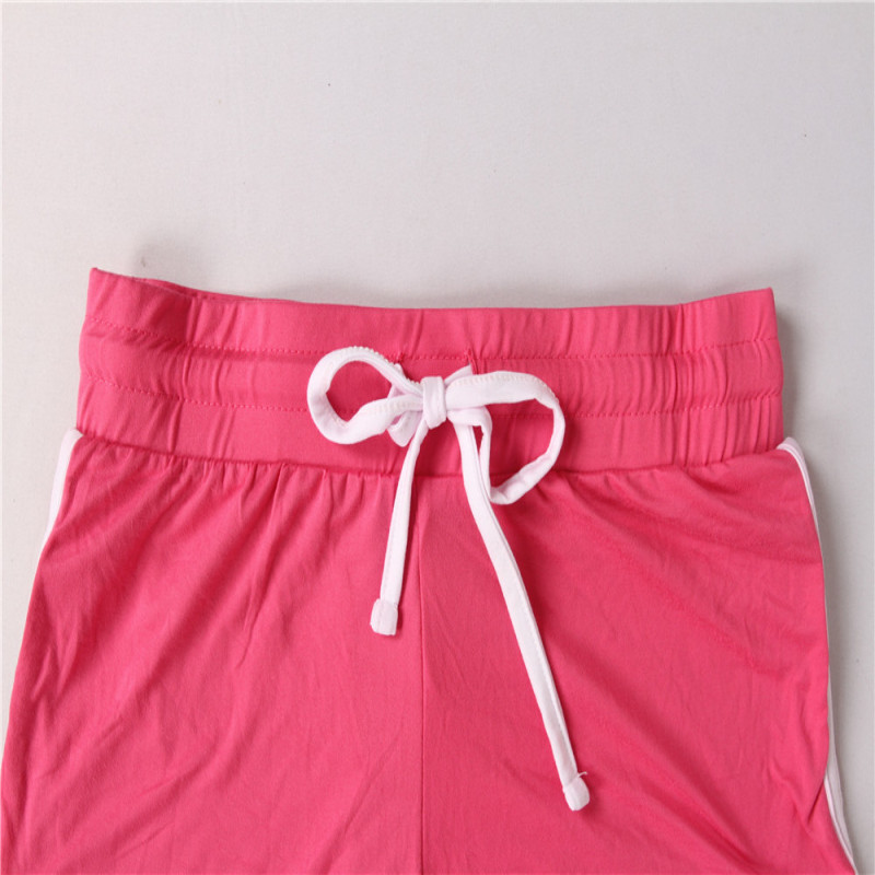 Pink Women'S Pull On Knit Shorts 92% Polyester 8% Spandex