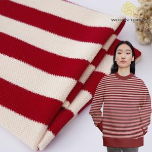 Buy cheap Pique Yarn Dyed Knit Fabric 320g Red And White Soft Striped Terry Cloth product