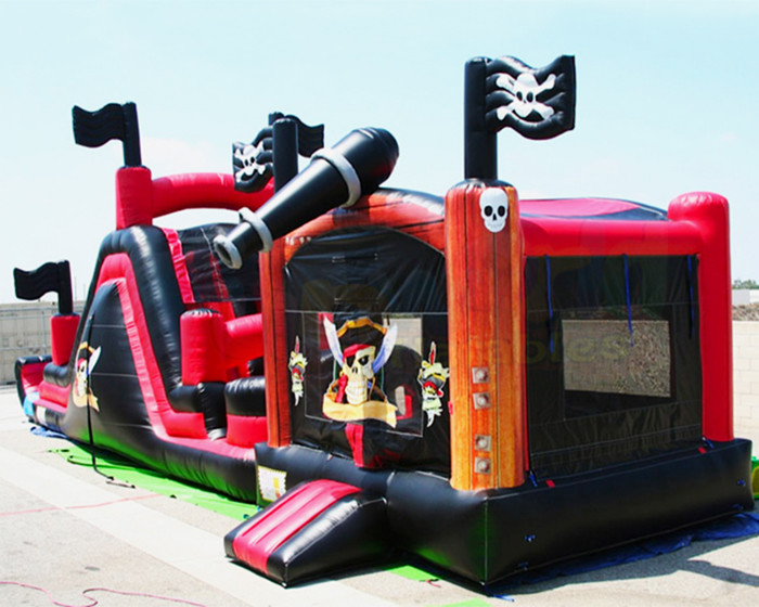 Backyard Pirate Ship Bounce House Inflatables Obstacle Course