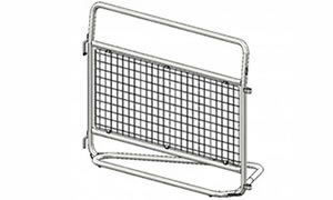 A piece of woven police barrier on the white background.
