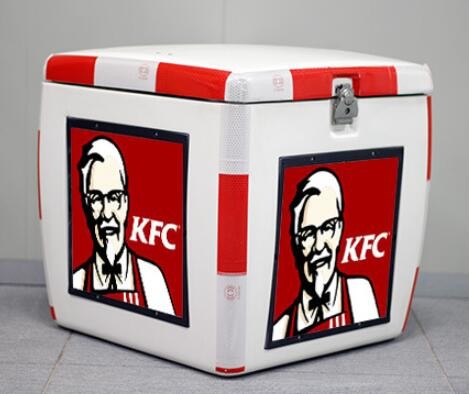 Large Volumr Motorcycle Delivery Food Box with LED Light for Scooter or Motorcycle with Locks and Keys
