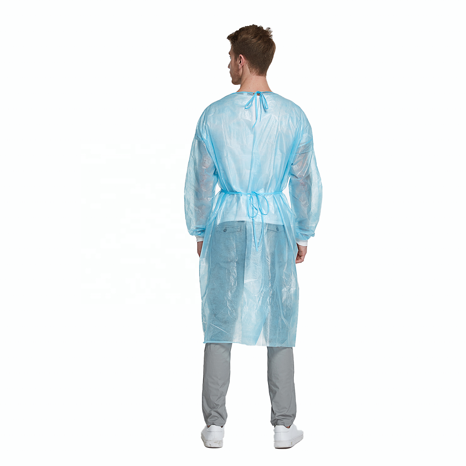S&J LEVEL 1 PP Disposable Isolation Gowns with Elastic Cuff, Latex-Free, Non-Woven, Fluid Resistant, Dental, Medical