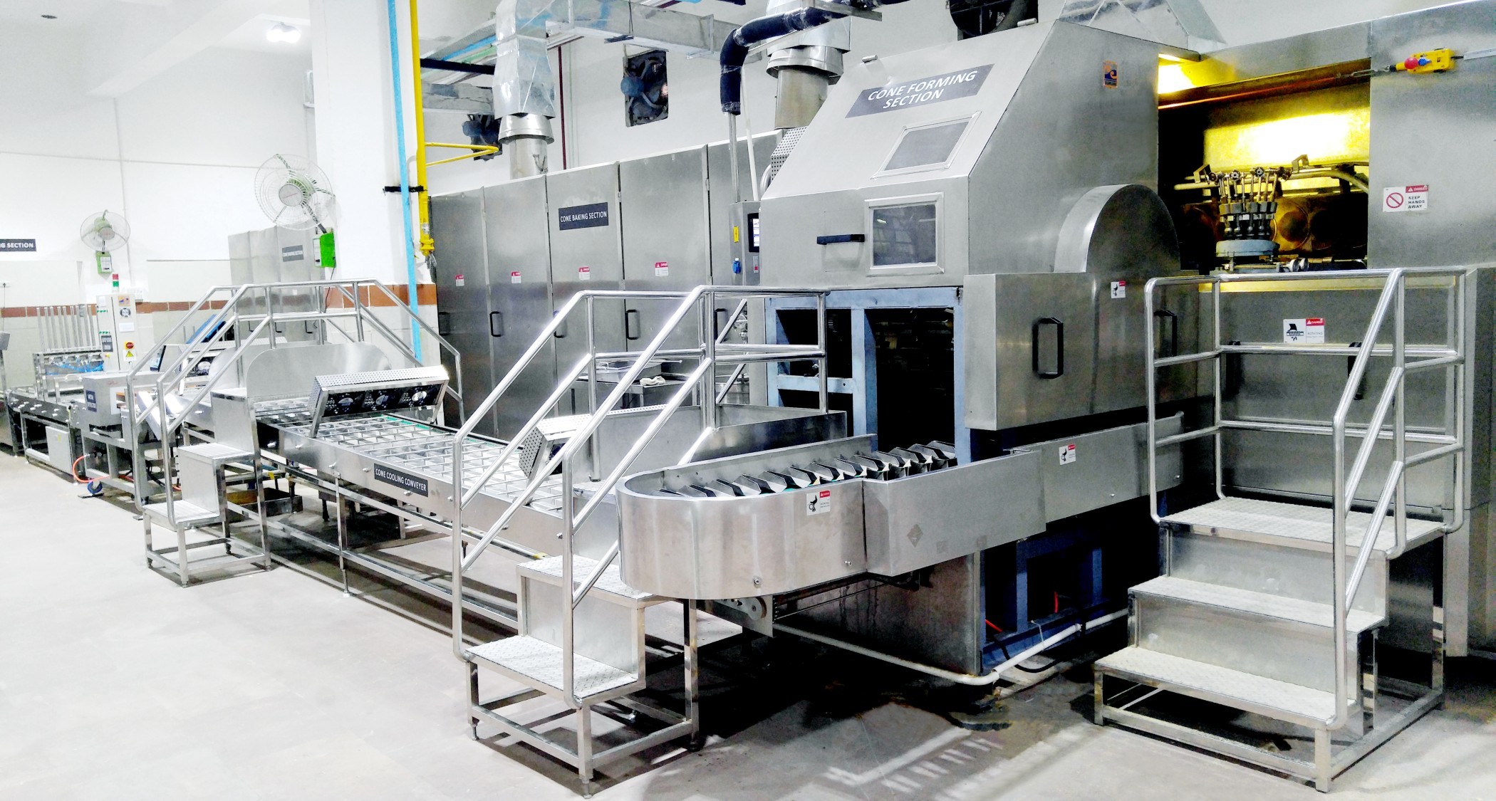 Gas System Automatic Sugar Cone Production Line / Ice Cream Cone Baking Machine