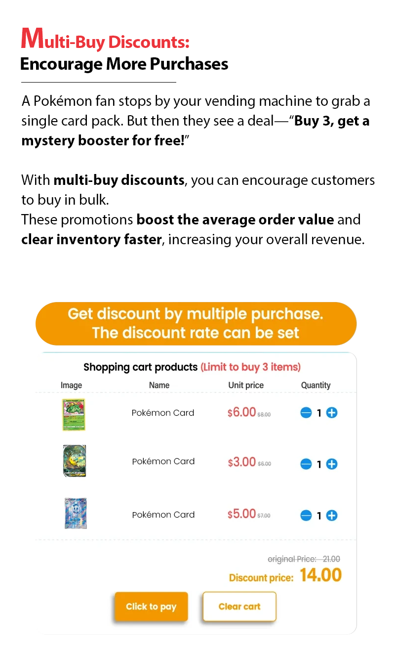 Pokemon TCG Vending Machine with 55 Inch Touch Screen, Cashless Payment, and Large Capacity