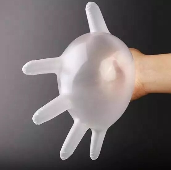 White Blue PU Sushi PE TPE Disposable Vinyl Gloves for Food Handling and Preparation