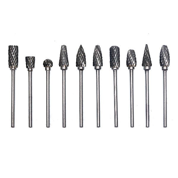 10 Pcs Die Grinder Tungsten Carbide Burr Set With 2.35mm/3mm Shank