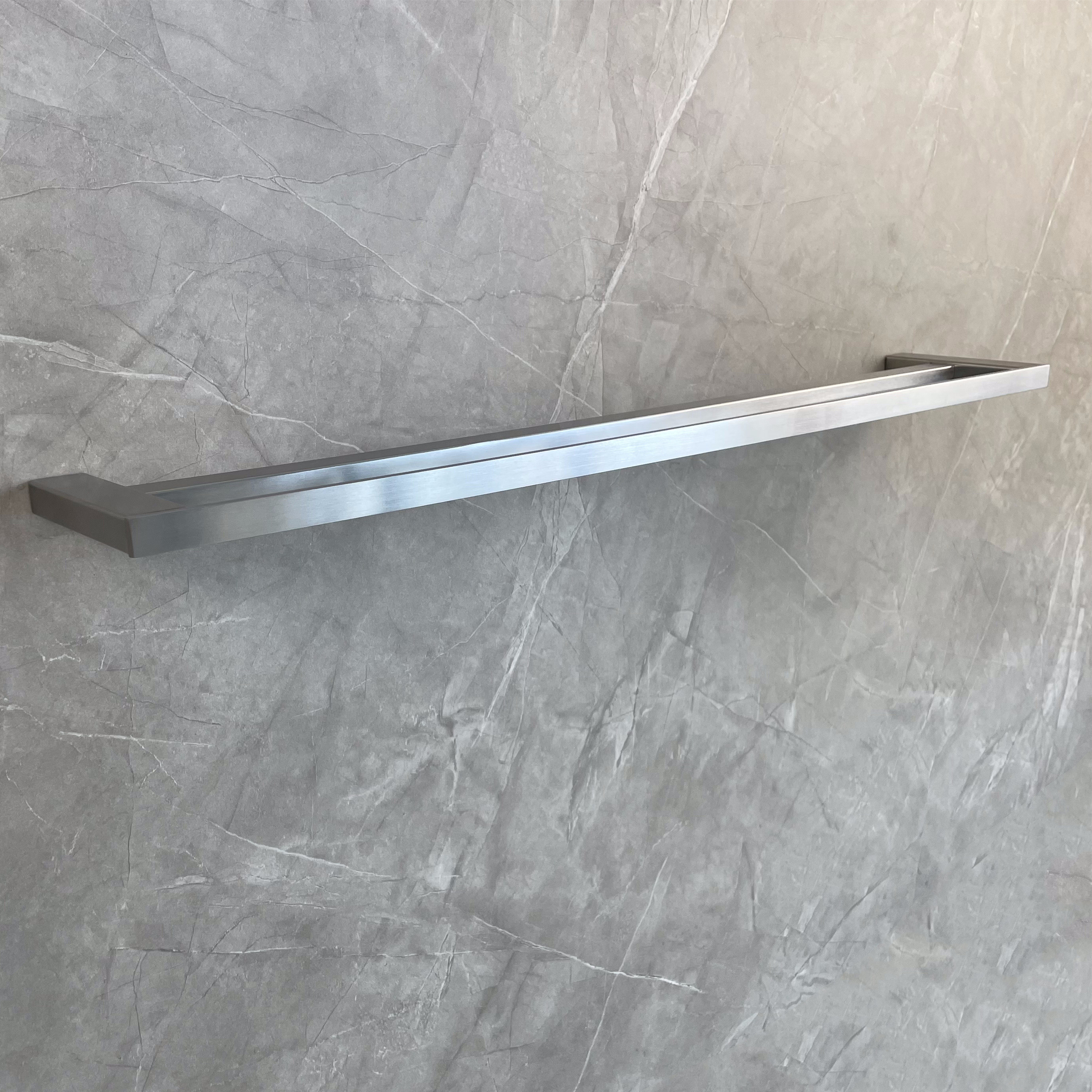 Mirror Polished Double Towel Rod Contemporary Wall Mounted Towel Rack Sus 304