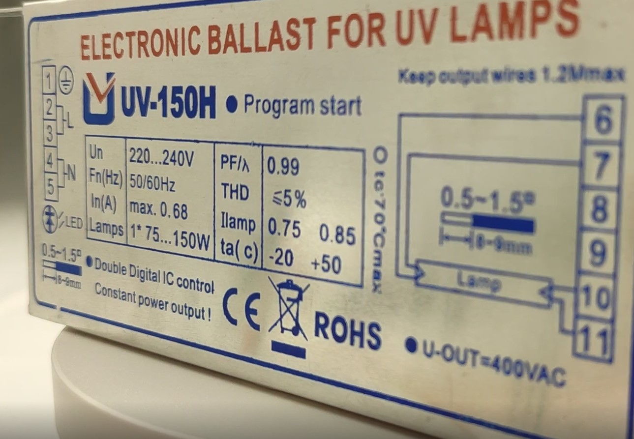 H Shape Germicidal Lamp Electronic Ballast For UV Lamps 150W