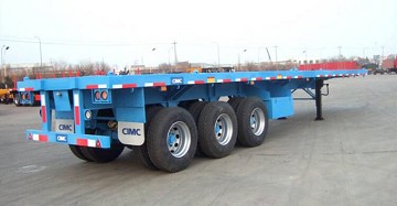CIMC Hot Sale 3 Axle made by high quality iron 40ft Container Chassis Car Trailers Flat Bed Container Flatbed Semi Trailer
