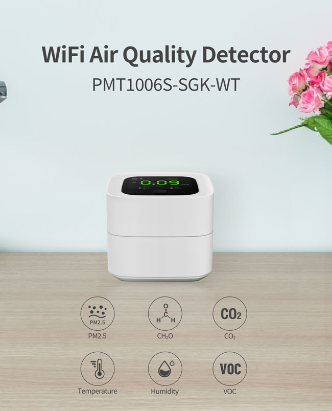 Tuya WiFi Smart Home Air Quality Monitor PM2.5 With Rechargeable Battery