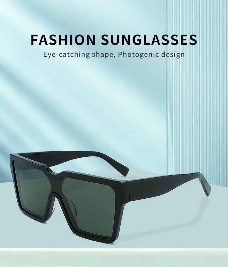 Big Square Acetate Sunglasses Block UV , 145mm Rectangular Frame Sunglasses
