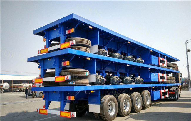 4 axles flatbed container semi trailer 60 ton capacity with container lock