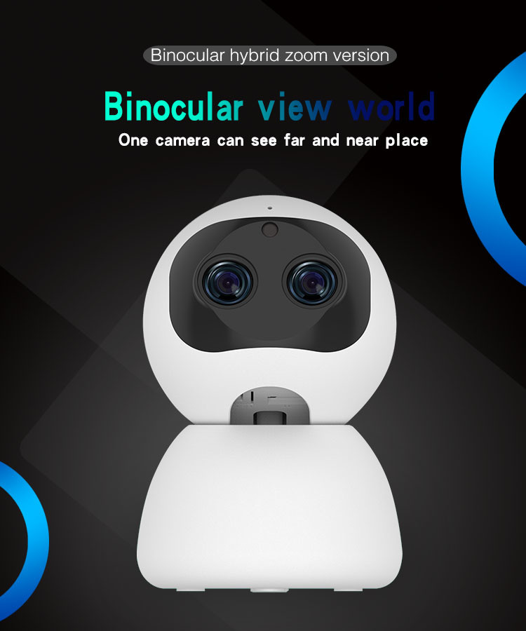 Binocular PTZ Surveillance Camera Two Way Voice Intercom 1080P PTZ WIFI IP Camera