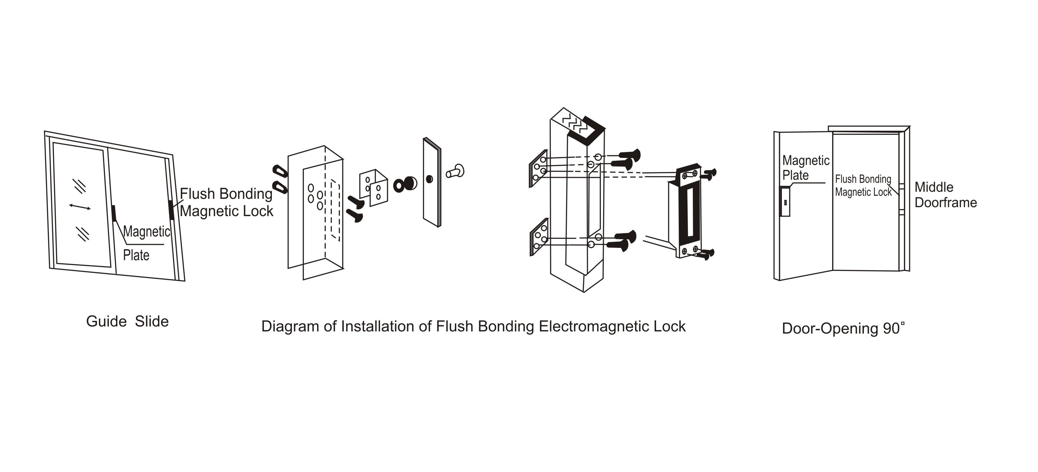 Embedded Mounting Electricmagnetic Lock 600lbs JS-280HS With Door Sensor