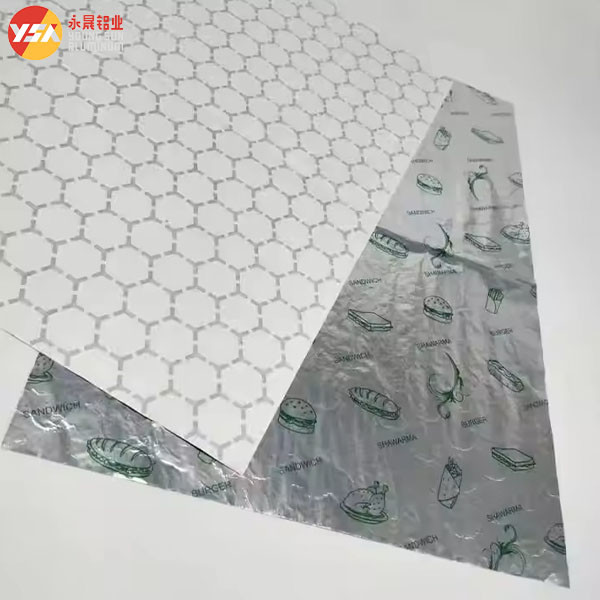 Burger Foil Hexagon Honeycomb Paper Laminated Aluminum Foil Burger Wrapping