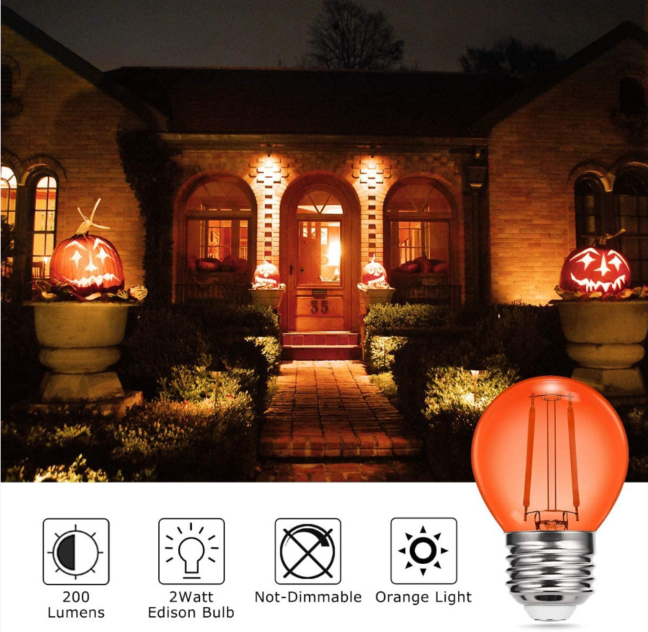 200lm Dimmable LED Orange Edison Light Bulbs G45 2W