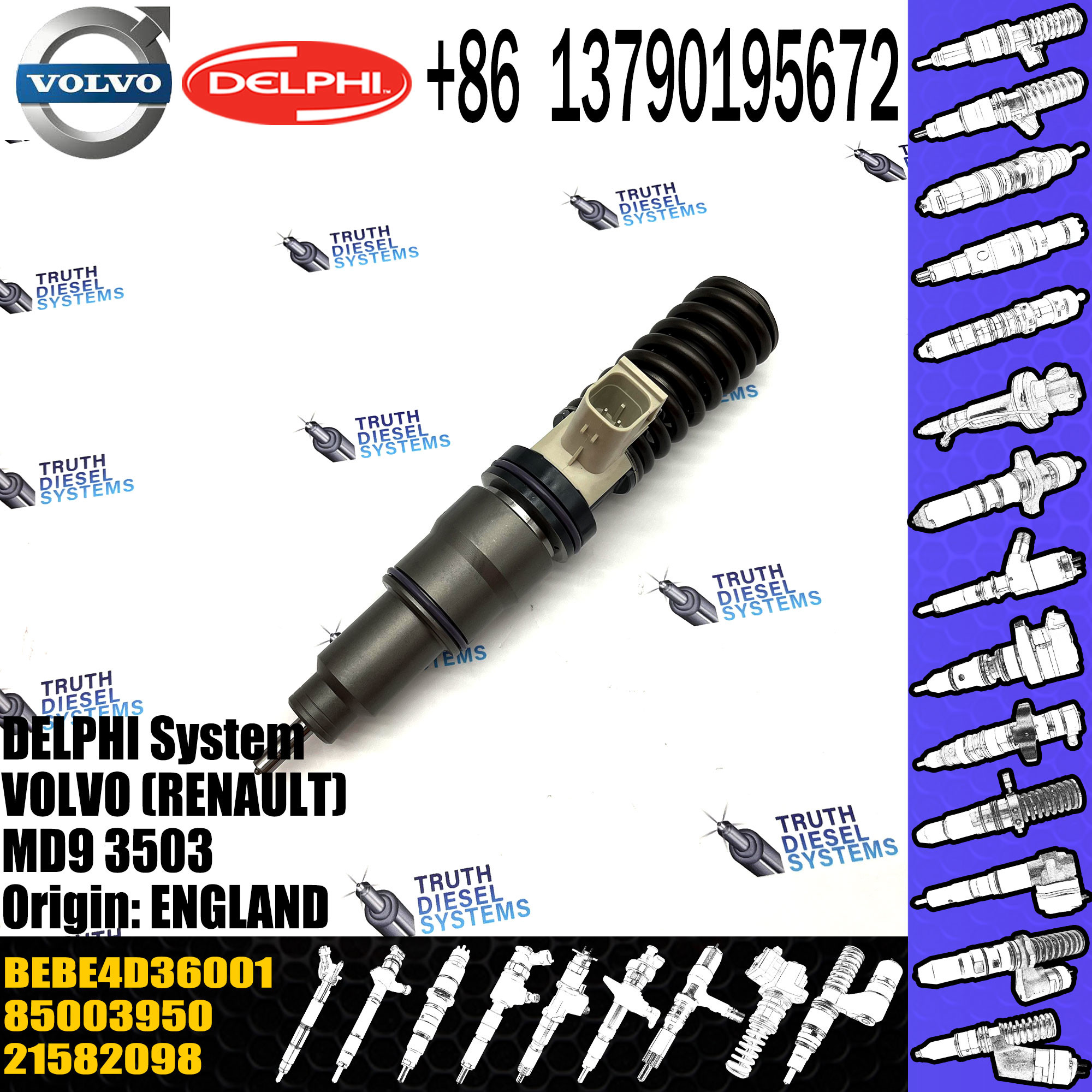 Direct Sale Diesel Fuel Injector 21582098 7421582098 21644600 85003950 BEBE4D36001 For VOL () MD9 3503