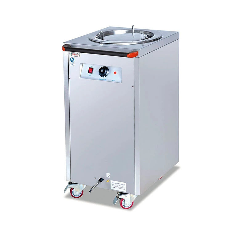 1-Holder Electric Plate Warmer Cart Capacity 50 Dishes, Single Heated Dish Dispenser, Commercial Buffet Equipment