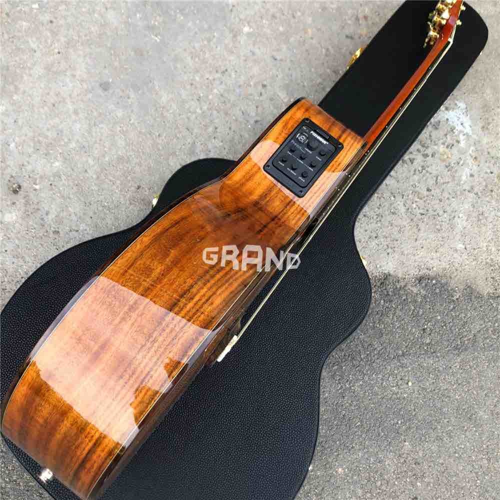 Top Quality Cutaway K24c Natural Koa wood acoustic guitar,Factory Custom 41 inch k24 Koa classic guitar,Free shipping