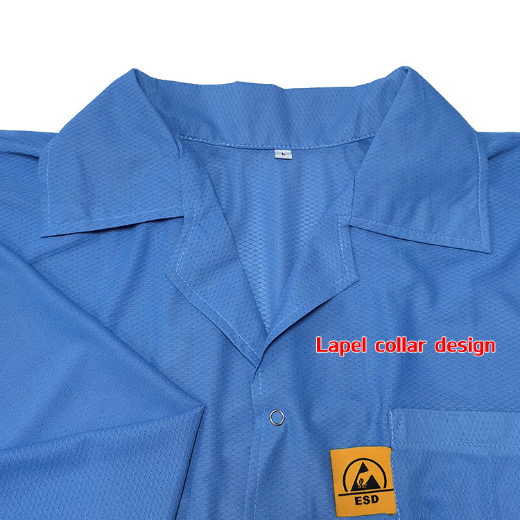 96 Polyester 4 Carbon 3mm Diamond Fabric ESD Antistatic Coat