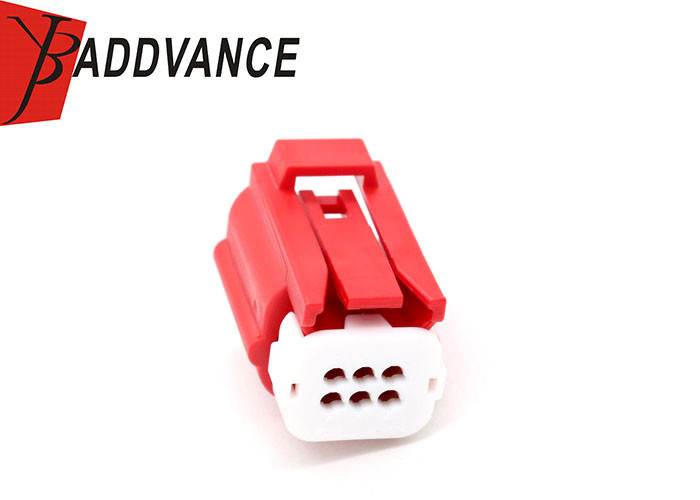 6 Pin Female Waterproof Automotive Connectors Red For OBD System Of Motorcycle