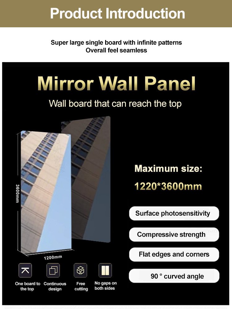 5mm Mirror PET Wall Panel Waterproof Bamboo Charcoal Wood Veneer