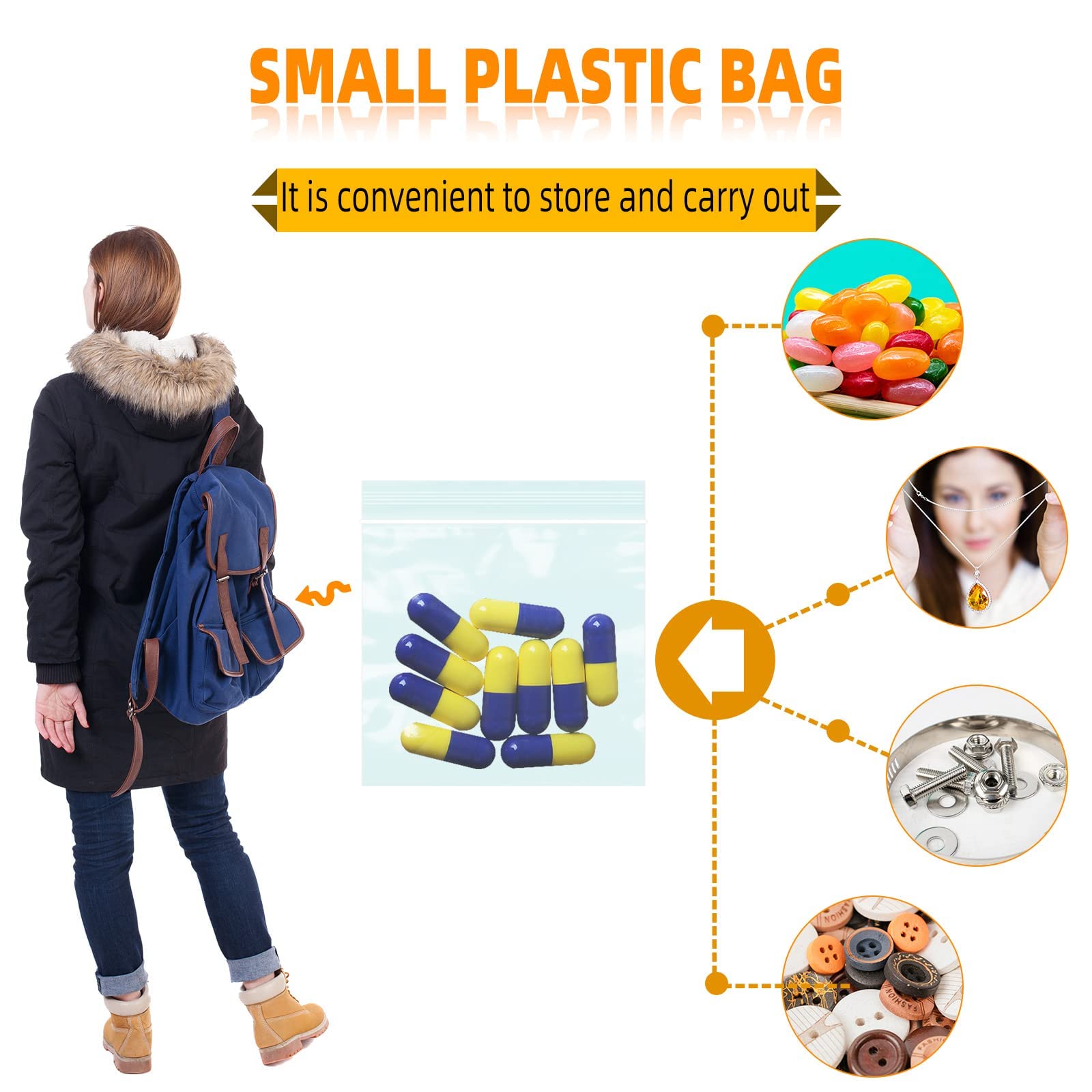 Custom Logo Compostable Zipper Bag Transparent Plastic Packaging for Easy Open Polybag