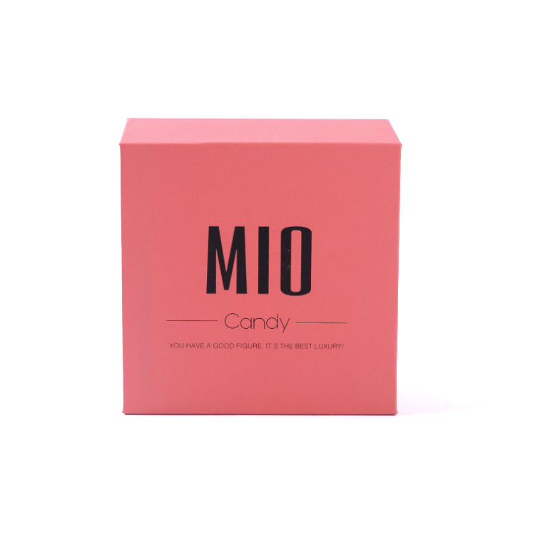 Recycled Cardboard Magnetic Closure Paper Gift Boxes Pink Custom Design Logo