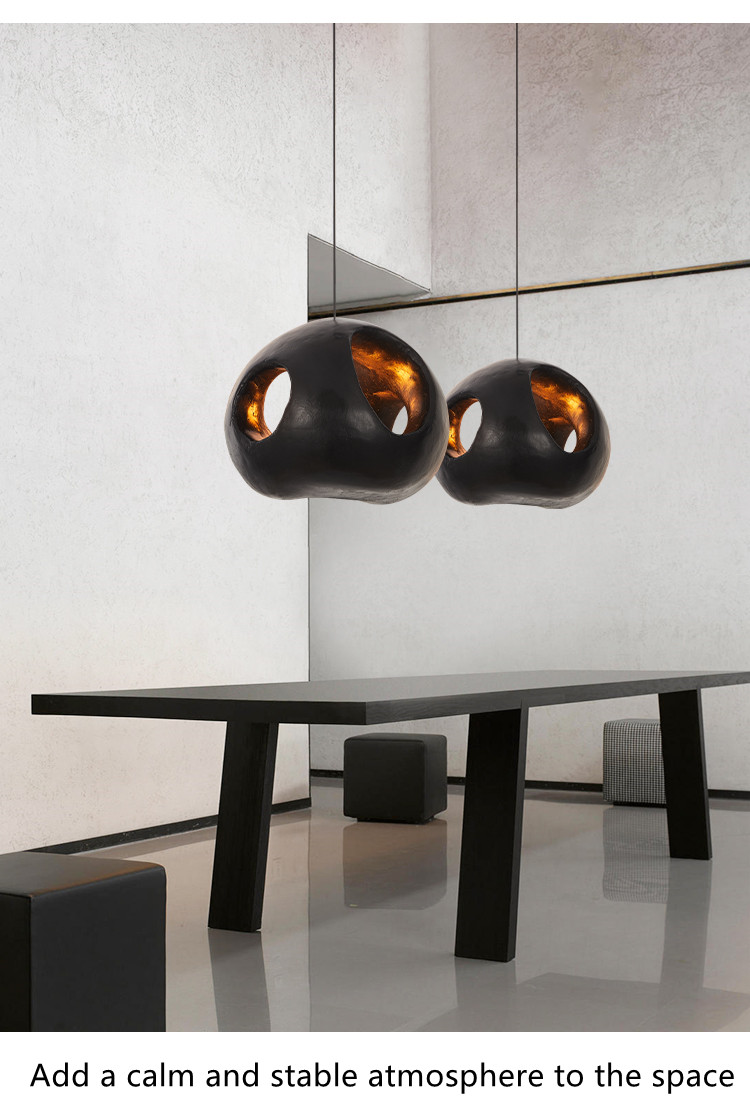 Black Chandelier Designer Black Minimalist Kitchen Island Bedroom Black Pendant Lamp（WH-VP-178)