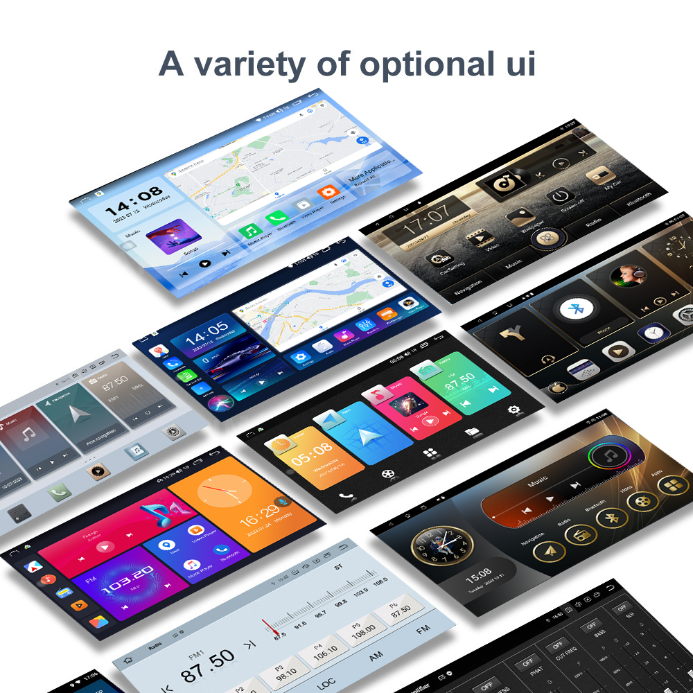 Universal Car Fitment 13 Inch Android Touch Screen Carplay Monitors with Built-in DSP