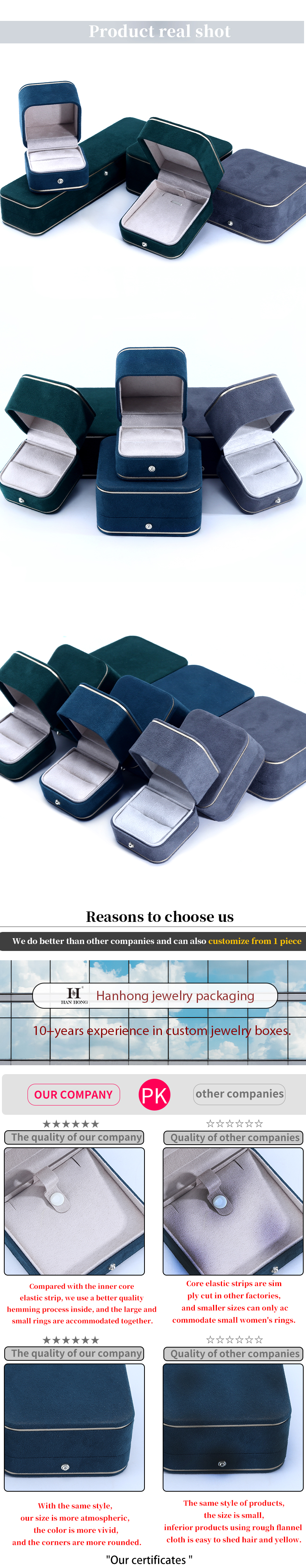 Custom Logo Velvet Jewelry Box for Handmade Bracelets and Rings in 2023 Luxury Packaging