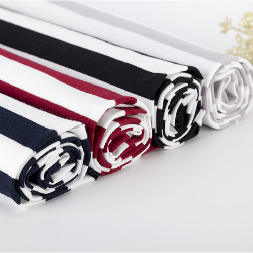 Flexible Soft Smooth Striped Cotton Fabric Easy To Dry Skin Friendly