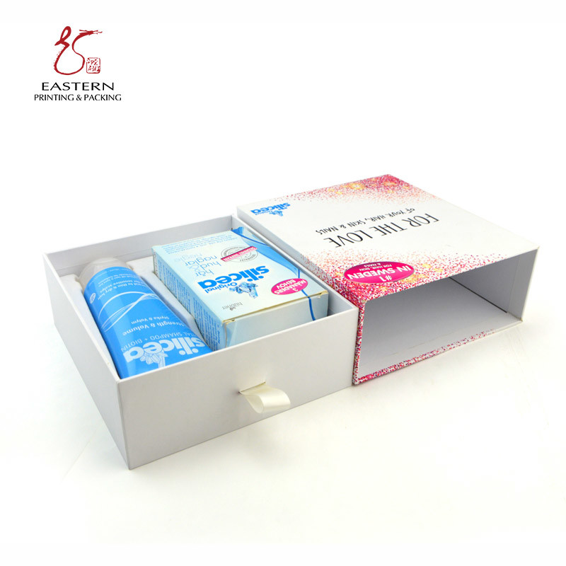 CMYK Hard Cardboard Gift Boxes Drawer Packaging Box Custom Printed