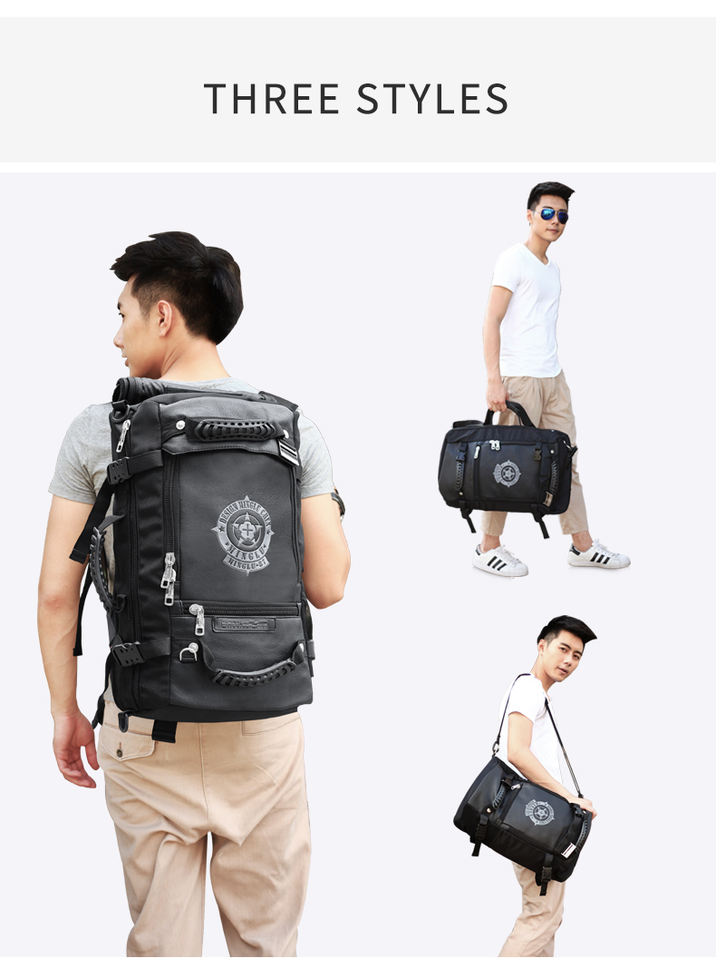 56-77L Large Capacity Hiking Backpack Anti Theft Water Resistant Laptop Bag