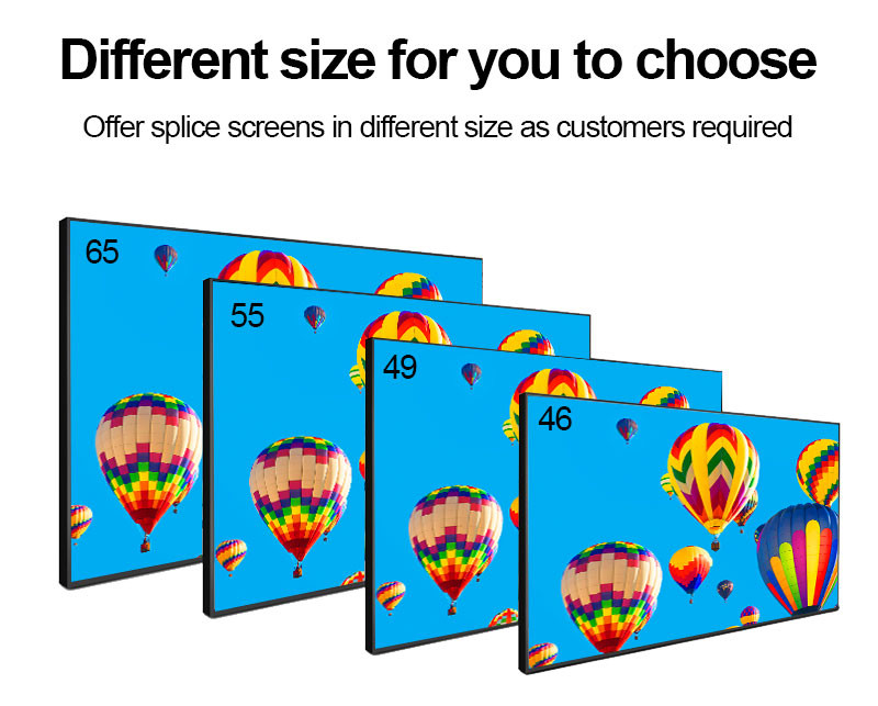 Splicing Screen Narrow Bezel LCD Video Wall Display 55 Inch High Resolution