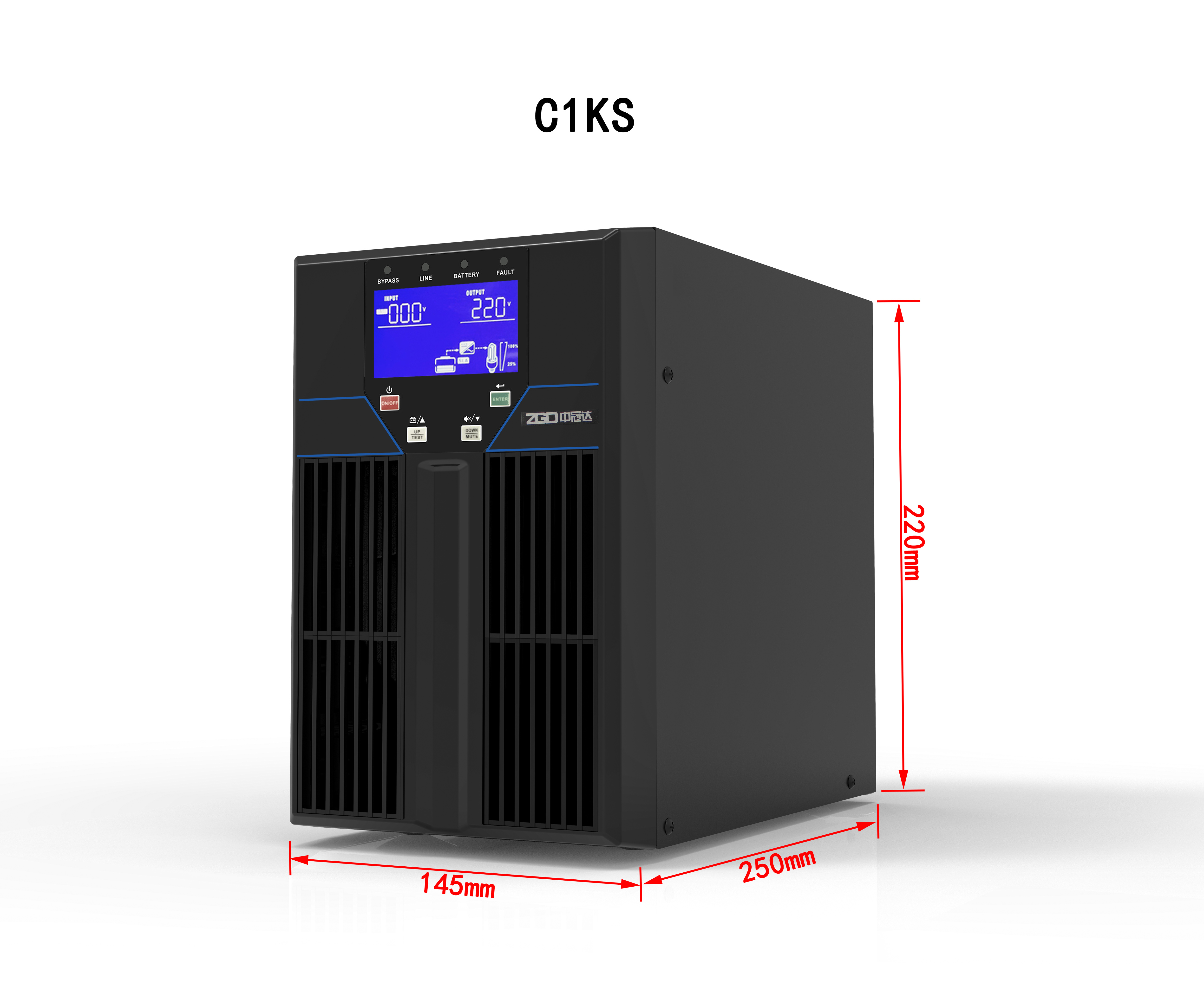 Double Conversion 2.4kW 3kva Smart Ups Data Center Ups System